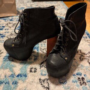 Jeffrey Campbell Black Lace Up Boots